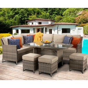 Signature Weave Garden Furniture Edwina Corner Dining Sofa Set Brown Signature Weave Garden Furniture Edwina Corner Dining Sofa Set Brown