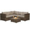 Signature Weave Garden Furniture Georgia Corner Sofa Set in Mixed Brown