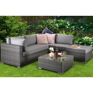 Signature Weave Garden Furniture Savannah Grey Corner Sofa Set Signature Weave Garden Furniture Savannah Grey Corner Sofa Set