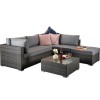 Signature Weave Garden Furniture Savannah Grey Corner Sofa Set