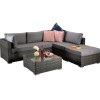 Signature Weave Garden Furniture Savannah Grey Corner Sofa Set