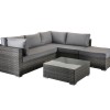 Signature Weave Garden Furniture Savannah Grey Corner Sofa Set