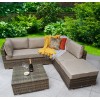 Signature Weave Garden Furniture Savannah Brown Nature Corner Lounge Set