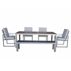 Signature Weave Garden Furniture Alarna Grey Bench Dining Set Signature Weave Garden Furniture Alarna Grey Bench Dining Set