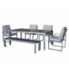 Signature Weave Garden Furniture Alarna Grey Bench Dining Set