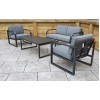 Signature Weave Garden Furniture Alarna Grey Aluminium 4 Seater Sofa Set