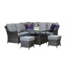 Signature Weave Garden Furniture Francesca Grey Rattan Corner Dining Sofa