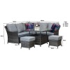 Signature Weave Garden Furniture Francesca Grey Rattan Corner Dining Sofa