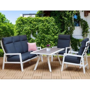 Signature Weave Garden Furniture Kimme White High Back Sofa Dining Signature Weave Garden Furniture Kimme White High Back Sofa Dining