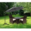 Signature Weave Garden Furniture 3m Round Grey Banana Parasol