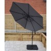 Signature Weave Garden Furniture 3m Round Grey Banana Parasol