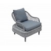 Signature Weave Garden Furniture Serenity Grey Luxury Curve Sofa with Chair Collection