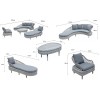 Signature Weave Garden Furniture Serenity Grey Luxury Curve Sofa with Chair Collection