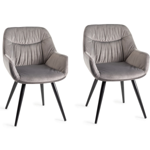 Bentley Designs Dali Furniture Grey Velvet Fabric Chairs Bentley Designs Dali Furniture Grey Velvet Fabric Chairs