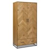 Bentley Designs Riva Rustic Oak Furniture 2 Door Double Wardrobe with Drawer