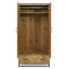 Bentley Designs Riva Rustic Oak Furniture 2 Door Double Wardrobe with Drawer