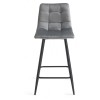 Bentley Designs Mondrian Furniture Grey Velvet Fabric Bar Stools (Pair)