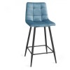 Bentley Designs Mondrian Furniture Petrol Blue Velvet Fabric Bar Stools (Pair)