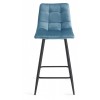 Bentley Designs Mondrian Furniture Petrol Blue Velvet Fabric Bar Stools (Pair)