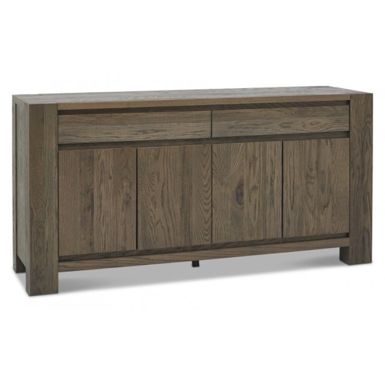 Bentley Designs Logan Fumed Oak Wide 4 Door 2 Drawer Sideboard