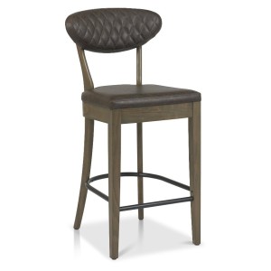 Bentley Designs Ellipse Fumed Oak Old West Vintage Leather Bar Stool Pair Bentley Designs Ellipse Fumed Oak Old West Vintage Leather Bar Stool Pair