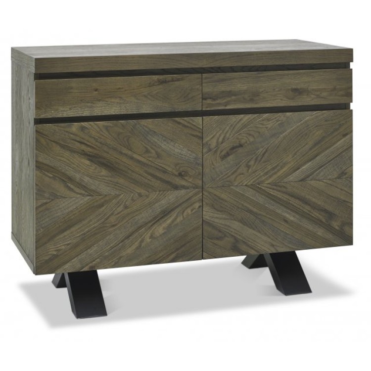 Bentley Designs Ellipse Fumed Oak Narrow 2 Door 2 Drawer Sideboard