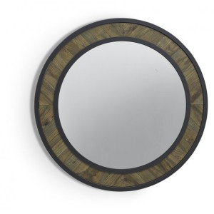 Bentley Designs Ellipse Round Fumed Oak Wall Mirror Bentley Designs Ellipse Round Fumed Oak Wall Mirror