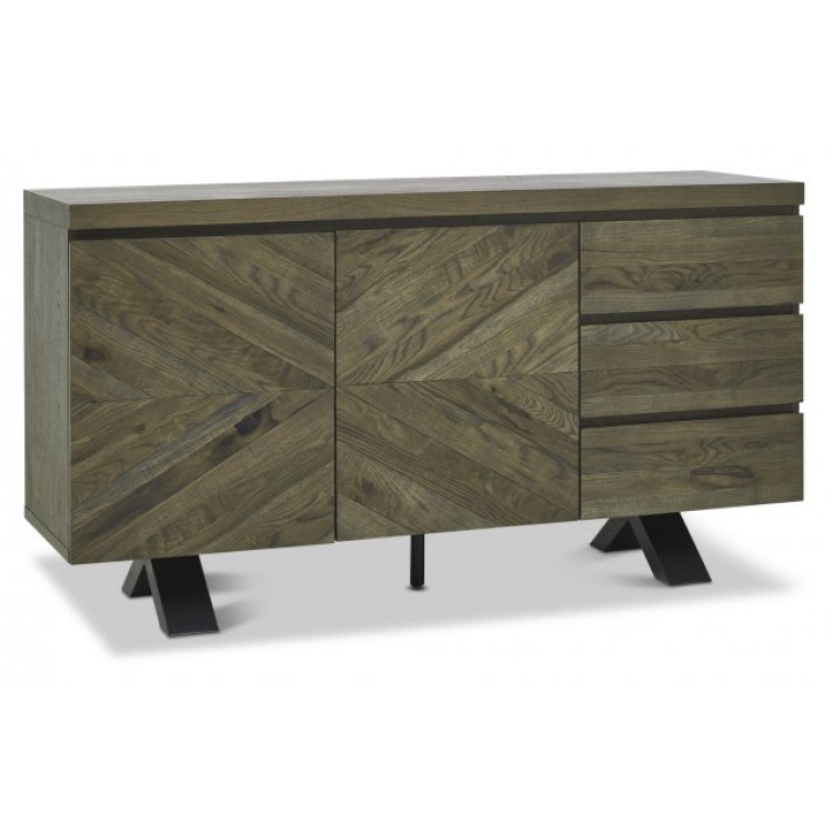 Bentley Designs Ellipse Fumed Oak Wide 2 Door 3 Drawer Sideboard