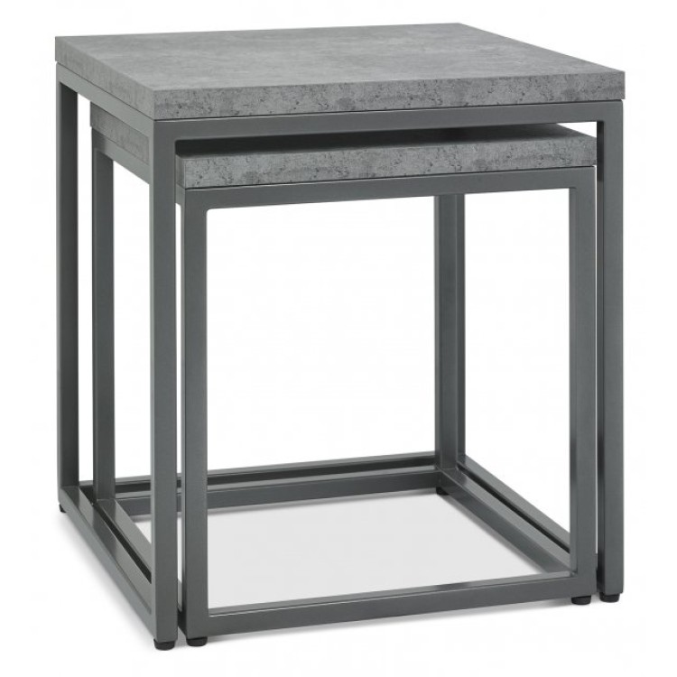 Bentley Designs Renzo Zinc Furniture Dark Grey Nest Of Lamp Tables