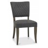 Bentley Designs Logan Fumed Oak Furniture Dark Grey Fabric Upholstered Chair Pair