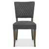 Bentley Designs Logan Fumed Oak Furniture Dark Grey Fabric Upholstered Chair Pair