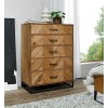 Bentley Designs Riva Rustic Oak Furniture 5 Drawer Tall Chest