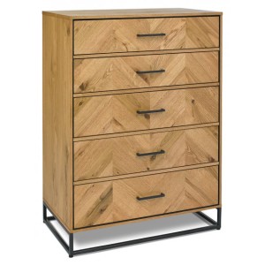 Bentley Designs Riva Rustic Oak Furniture 5 Drawer Tall Chest Bentley Designs Riva Rustic Oak Furniture 5 Drawer Tall Chest