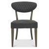 Bentley Designs Ellipse Fumed Oak Furniture Dark Grey Fabric Upholstered Chair (Pair)