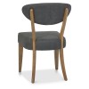 Ellipse Rustic Oak Upholstered Chair - Dark Grey Fabric (Pair)