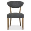 Ellipse Rustic Oak Upholstered Chair - Dark Grey Fabric (Pair)