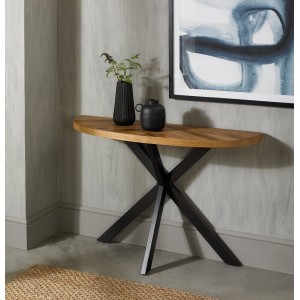Bentley Designs Ellipse Rustic Oak Console Table Bentley Designs Ellipse Rustic Oak Console Table
