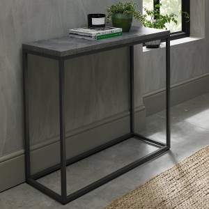 Bentley Designs Renzo Zinc Furniture Dark Grey Narrow Console Table Bentley Designs Renzo Zinc Furniture Dark Grey Narrow Console Table