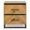 Bentley Designs Riva Rustic Oak Furniture 2 Drawer Nightstand