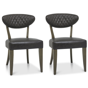 Bentley Designs Ellipse Fumed Oak Old West Vintage Upholstered Chair (Pair) Bentley Designs Ellipse Fumed Oak Old West Vintage Upholstered Chair (Pair)