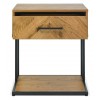 Bentley Designs Riva Rustic Oak Furniture 1 Drawer Nightstand