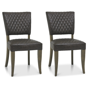 Bentley Designs Logan Fumed Oak Old West Vintage Upholstered Chair (Pair) Bentley Designs Logan Fumed Oak Old West Vintage Upholstered Chair (Pair)