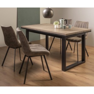Bentley Designs Tivoli Weathered Oak 4-6 Seater Dining Table With 4 Fontana Tan Faux Suede Fabric Chairs Bentley Designs Tivoli Weathered Oak 4-6 Seater Dining Table With 4 Fontana Tan Faux Suede Fabric Chairs