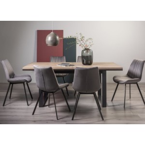 Bentley Designs Tivoli Weathered Oak 6-8 Seater Dining Table With 6 Fontana Grey Velvet Fabric Chairs Bentley Designs Tivoli Weathered Oak 6-8 Seater Dining Table With 6 Fontana Grey Velvet Fabric Chairs
