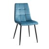 Bentley Designs Martini Clear Tempered Glass 6 Seater Dining Table With 4 Mondrian Petrol Blue Velvet Fabric Chairs