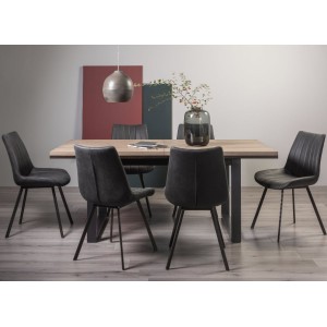 Bentley Designs Tivoli Weathered Oak 6-8 Seater Dining Table With 6 Fontana Dark Grey Faux Suede Fabric Chairs Bentley Designs Tivoli Weathered Oak 6-8 Seater Dining Table With 6 Fontana Dark Grey Faux Suede Fabric Chairs