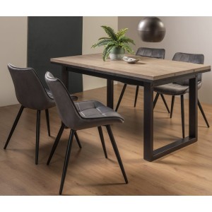 Bentley Designs Tivoli Weathered Oak 4-6 Seater Dining Table With 4 Seurat Grey Velvet Fabric Chairs Bentley Designs Tivoli Weathered Oak 4-6 Seater Dining Table With 4 Seurat Grey Velvet Fabric Chairs