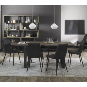 Bentley Designs Tivoli Weathered Oak 6-8 Seater Dining Table With 6 Mondrian Dark Grey Faux Leather Chairs Bentley Designs Tivoli Weathered Oak 6-8 Seater Dining Table With 6 Mondrian Dark Grey Faux Leather Chairs