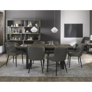 Bentley Designs Tivoli Weathered Oak 6-8 Seater Dining Table With 6 Cezanne Grey Velvet Fabric Chairs Bentley Designs Tivoli Weathered Oak 6-8 Seater Dining Table With 6 Cezanne Grey Velvet Fabric Chairs