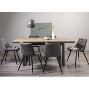 Bentley Designs Tivoli Weathered Oak 6-8 Seater Dining Table With 6 Seurat Grey Velvet Fabric Chairs Bentley Designs Tivoli Weathered Oak 6-8 Seater Dining Table With 6 Seurat Grey Velvet Fabric Chairs